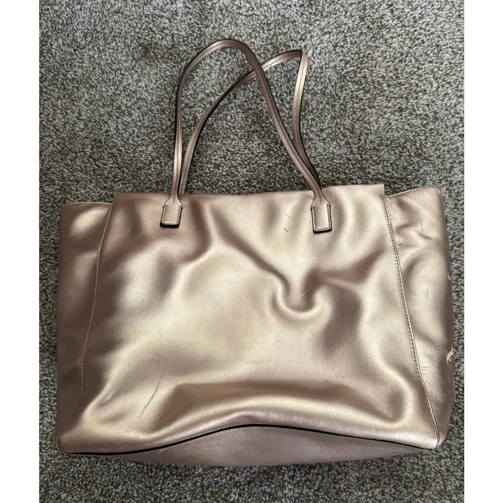 Kate Spade Metallic Rose Gold Tote‎ Bag Purse - Picture 6 of 7